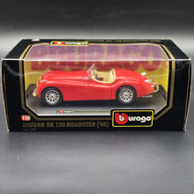 Load image into Gallery viewer, Bburago Jaguar XK120 Roadster (1948) Red #1502 1:24 Die Cast Car