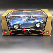 Load image into Gallery viewer, Bburago BMW M Roadster 1996 Blue #3349 1:18 Gold Collection Die Cast Car