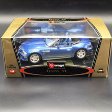 Load image into Gallery viewer, Bburago BMW M Roadster 1996 Blue #3349 1:18 Gold Collection Die Cast Car