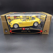 Load image into Gallery viewer, Bburago BMW M Roadster 1996 Yellow #3369 1:18 Gold Collection Die Cast Car