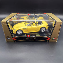 Load image into Gallery viewer, Bburago BMW M Roadster 1996 Yellow #3369 1:18 Gold Collection Die Cast Car