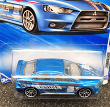 Load image into Gallery viewer, Hot Wheels 2010 2008 Lancer Evolution Blue #99 Nightburnerz 3/10