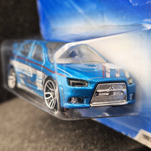 Load image into Gallery viewer, Hot Wheels 2010 2008 Lancer Evolution Blue #99 Nightburnerz 3/10