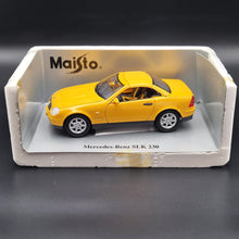Load image into Gallery viewer, Maisto 1996 Mercedes-Benz SLK 230 Cabriolet Yellow #31838 1:18 Die Cast Car