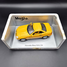 Load image into Gallery viewer, Maisto 1996 Mercedes-Benz SLK 230 Cabriolet Yellow #31838 1:18 Die Cast Car