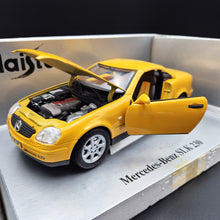 Load image into Gallery viewer, Maisto 1996 Mercedes-Benz SLK 230 Cabriolet Yellow #31838 1:18 Die Cast Car