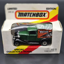 Load image into Gallery viewer, Matchbox 1990 Ford Model A Van Sanitarium-Weet-Bix Health Biscuit Dark Green Series 1-75 MB38 Boxed
