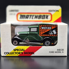 Load image into Gallery viewer, Matchbox 1990 Ford Model A Van Sanitarium-Weet-Bix Health Biscuit Dark Green Series 1-75 MB38 Boxed