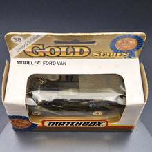 Load image into Gallery viewer, Matchbox 1993 Ford Model A Van City Ford Black 1-75 Gold Series MB38 Boxed