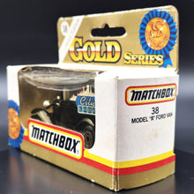 Load image into Gallery viewer, Matchbox 1993 Ford Model A Van City Ford Black 1-75 Gold Series MB38 Boxed