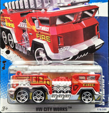 Load image into Gallery viewer, Hot Wheels 2011 5 Alarm Red #178 HW City Works 8/10 New Long Card