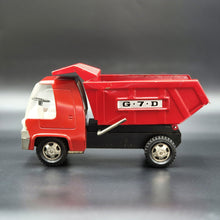 Load image into Gallery viewer, Vintage Pressed Steel Giant 7 Lever Dump Truck Red G.7.D 1:18