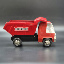 Load image into Gallery viewer, Vintage Pressed Steel Giant 7 Lever Dump Truck Red G.7.D 1:18