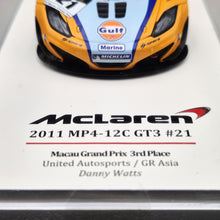 Load image into Gallery viewer, TSM 2011 McLaren MP4-12C GT3 Gulf #21 Macau GP Danny Watts #TSM124376 1:43 Diecast Model