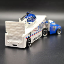 Load image into Gallery viewer, Hot Wheels 2012 Roll Patrol Transporter & Propper Chopper - Truck & Helicopter Racing Rigs