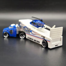 Load image into Gallery viewer, Hot Wheels 2012 Roll Patrol Transporter & Propper Chopper - Truck & Helicopter Racing Rigs