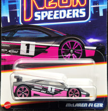 Load image into Gallery viewer, Hot Wheels 2024 McLaren F1 GTR Matte Black Neon Speeders 2/8 New Long Card