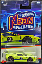 Load image into Gallery viewer, Hot Wheels 2024 Ford GT Neon Yellow Neon Speeders 3/8 New Long Card