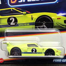 Load image into Gallery viewer, Hot Wheels 2024 Ford GT Neon Yellow Neon Speeders 3/8 New Long Card