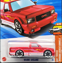 Load image into Gallery viewer, Hot Wheels 2025 '91 GMC Syclone Red #119 HW Hot Trucks 8/10 New Long Card