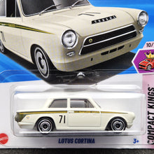Load image into Gallery viewer, Hot Wheels 2025 Lotus Cortina Ivory #213 Compact Kings 10/10 New Long Card