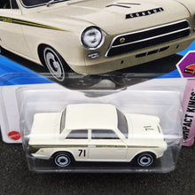 Load image into Gallery viewer, Hot Wheels 2025 Lotus Cortina Ivory #213 Compact Kings 10/10 New Long Card