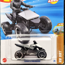 Load image into Gallery viewer, Hot Wheels 2025 Tesla Cyberquad Silver #82 HW Dirt 4/10 New Long Card
