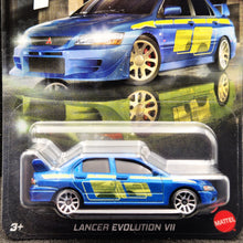 Load image into Gallery viewer, Hot Wheels 2025 Lancer Evolution VII Dark Blue Fast & Furious Graphic Remix 2/5 New