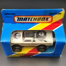 Load image into Gallery viewer, Matchbox 1985 4x4 Open Back Pickup Truck White MB63 Bob Jane T-Marts Limited Edition Sealed Box