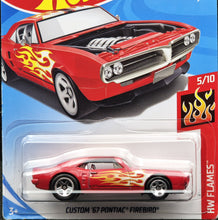Load image into Gallery viewer, Hot Wheels 2018 Custom '67 Pontiac Firebird Red #128 HW Flames 5/10 New