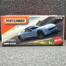 Load image into Gallery viewer, Matchbox 2025 Karma Revero GS-6 Pale Blue #112 MBX Road Trip New Sealed Box