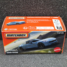 Load image into Gallery viewer, Matchbox 2025 Karma Revero GS-6 Pale Blue #112 MBX Road Trip New Sealed Box