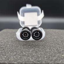 Load image into Gallery viewer, 1:64 10 Spoke Black Wheel Set with Rubber Tyres - Hot Wheels, Matchbox