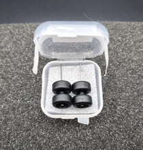 Load image into Gallery viewer, 1:64 4 Spoke Black Plastic Wheel Set with Rubber Tyres - Hot Wheels, Matchbox