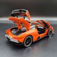 Load image into Gallery viewer, Explorafind 2019 McLaren Senna Orange 1:32 Die Cast Car