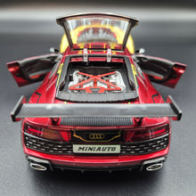 Load image into Gallery viewer, Explorafind 2020 Audi R8 V10 Red/Gold 1:24 Die Cast Car