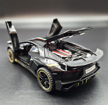 Load image into Gallery viewer, Explorafind 2021 Lamborghini Aventador SVJ LP780-4 Black 1:32 Die Cast Car