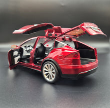 Load image into Gallery viewer, Explorafind 2020 Tesla Model X Metallic Red 1:24 Die Cast Car