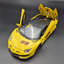 Load image into Gallery viewer, Explorafind 2023 Lamborghini Aventador SVJ 63 Yellow 1:24 Die Cast Car