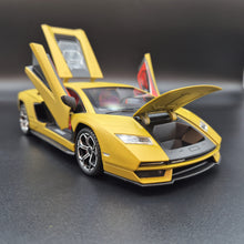 Load image into Gallery viewer, Explorafind 2023 Lamborghini Countach LPI 800-4 Matte Yellow 1:24 Die Cast Car