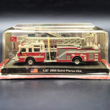 Load image into Gallery viewer, Amercom 2005 Quint Pierce Aerial and Pump Fire Engine "Bohemia Fire Dept" 1:87 Die Cast Model