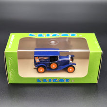 Load image into Gallery viewer, Eligor 1925 Opel Laubfrosch Camionnette (Van) Ovomaltine #1064 Blue 1/43 Diecast Model