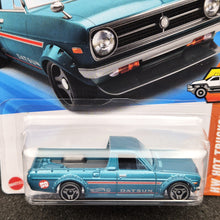 Load image into Gallery viewer, Hot Wheels 2025 1975 Datsun Sunny Truck (B120) #93 Teal HW Hot Trucks 6/10 New Long Card