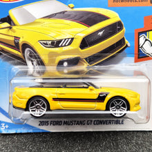 Load image into Gallery viewer, Hot Wheels 2018 2015 Ford Mustang GT Convertible Yellow #168 Muscle Mania 2/10 New