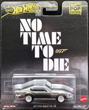 Load image into Gallery viewer, Hot Wheels 2024 Aston Martin V8 No Time To Die 007 Dark Grey Pop Culture Mix 4 New Long Card