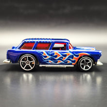 Load image into Gallery viewer, Hot Wheels 2009 '55 Chevy Nomad Dark Blue #125 Heat Fleet 9/10