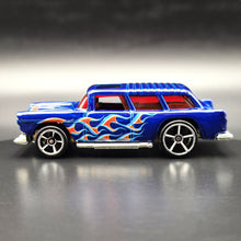Load image into Gallery viewer, Hot Wheels 2009 '55 Chevy Nomad Dark Blue #125 Heat Fleet 9/10