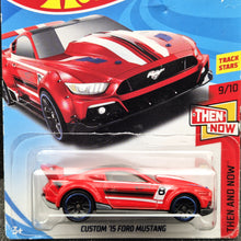 Load image into Gallery viewer, Hot Wheels 2018 Custom '15 Ford Mustang Red #96 Then and Now 9/10 New Long Card