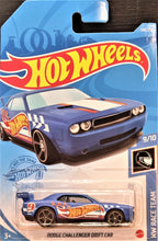 Load image into Gallery viewer, Hot Wheels 2021 Dodge Challenger Drift Car Satin Blue #241 HW Race Team 9/10 New