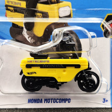Load image into Gallery viewer, Hot Wheels 2025 Honda Motocompo Yellow #181 HW Moto 3/5 New Long Card